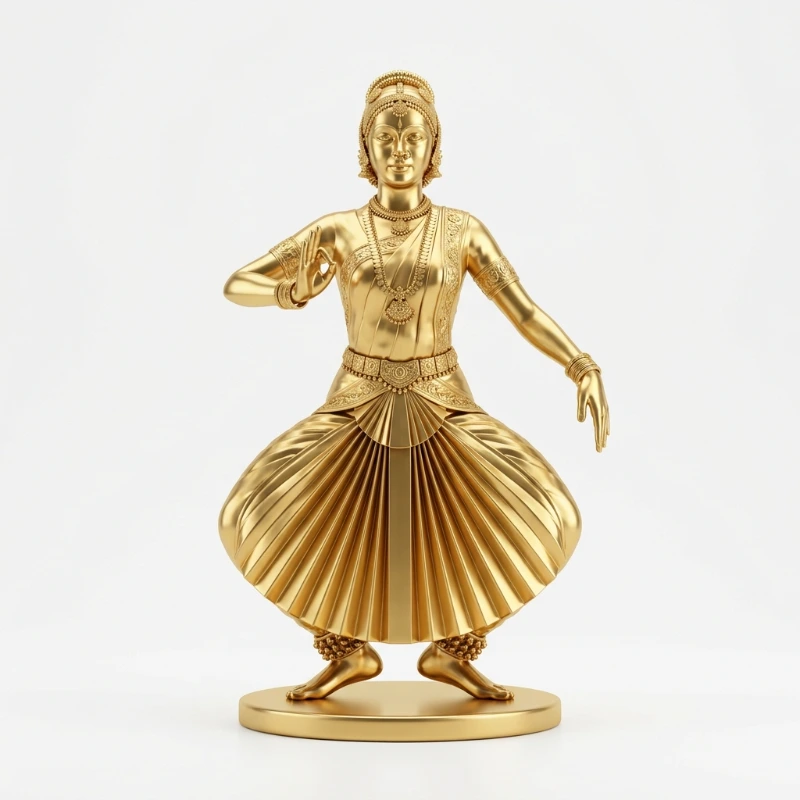 Bharatanatyam 3D Gold Emblem