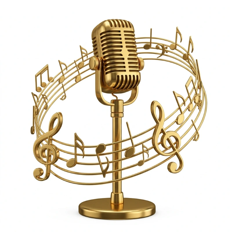 Vocal Music 3D Gold Emblem