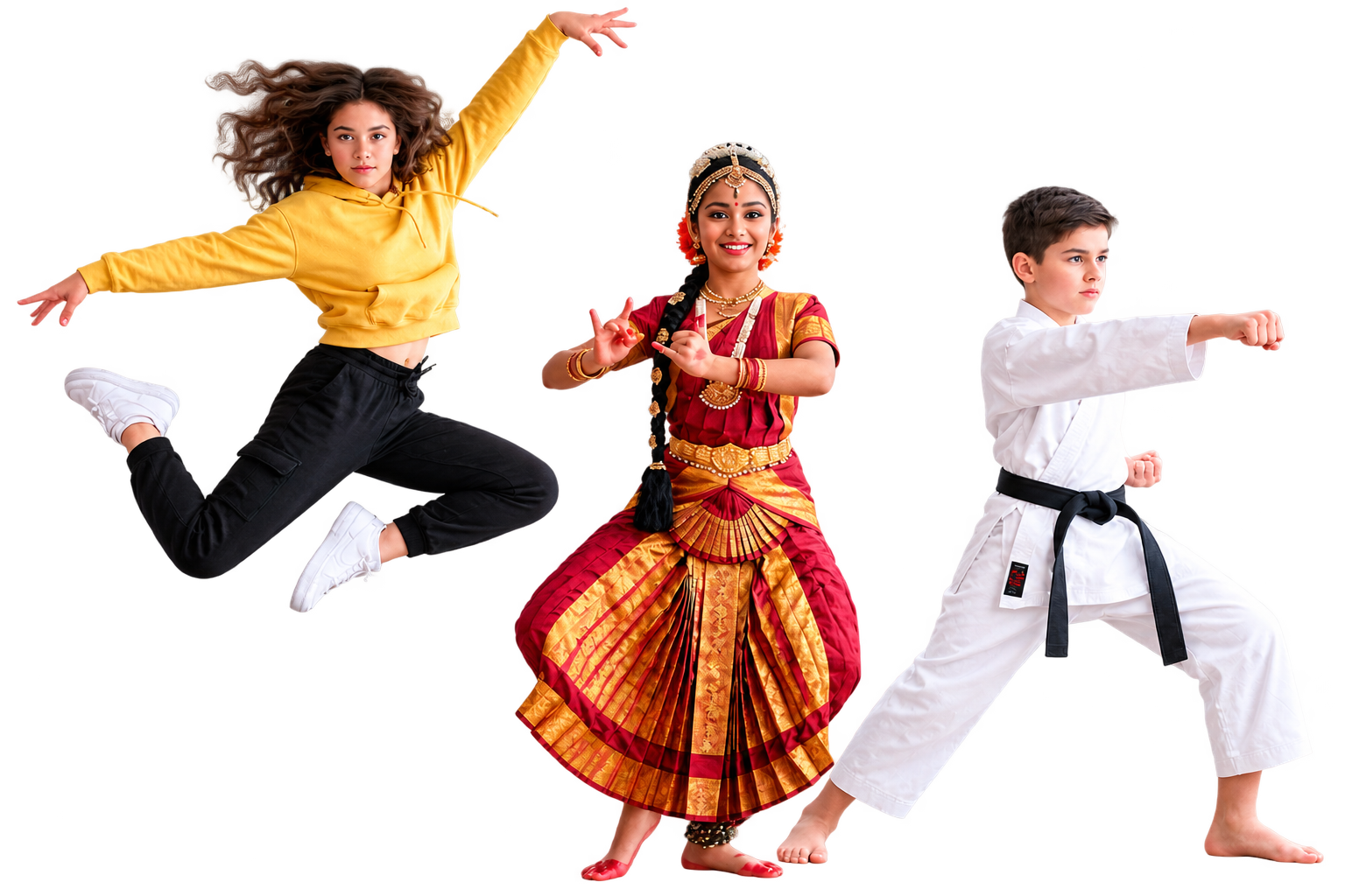 Laya Arts Studio Performers - Contemporary dance, Bharatanatyam, and Karate